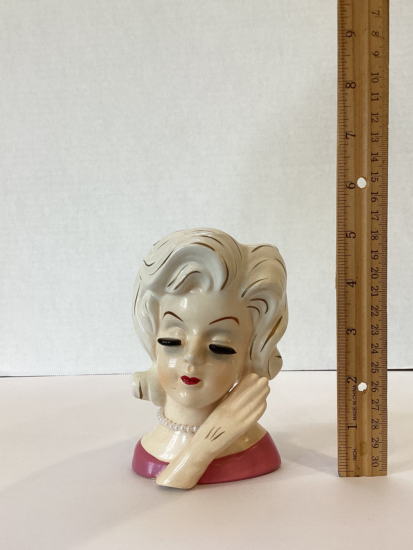 Pre Order - Custom Vintage Lady Head Vase - Beaded Tree