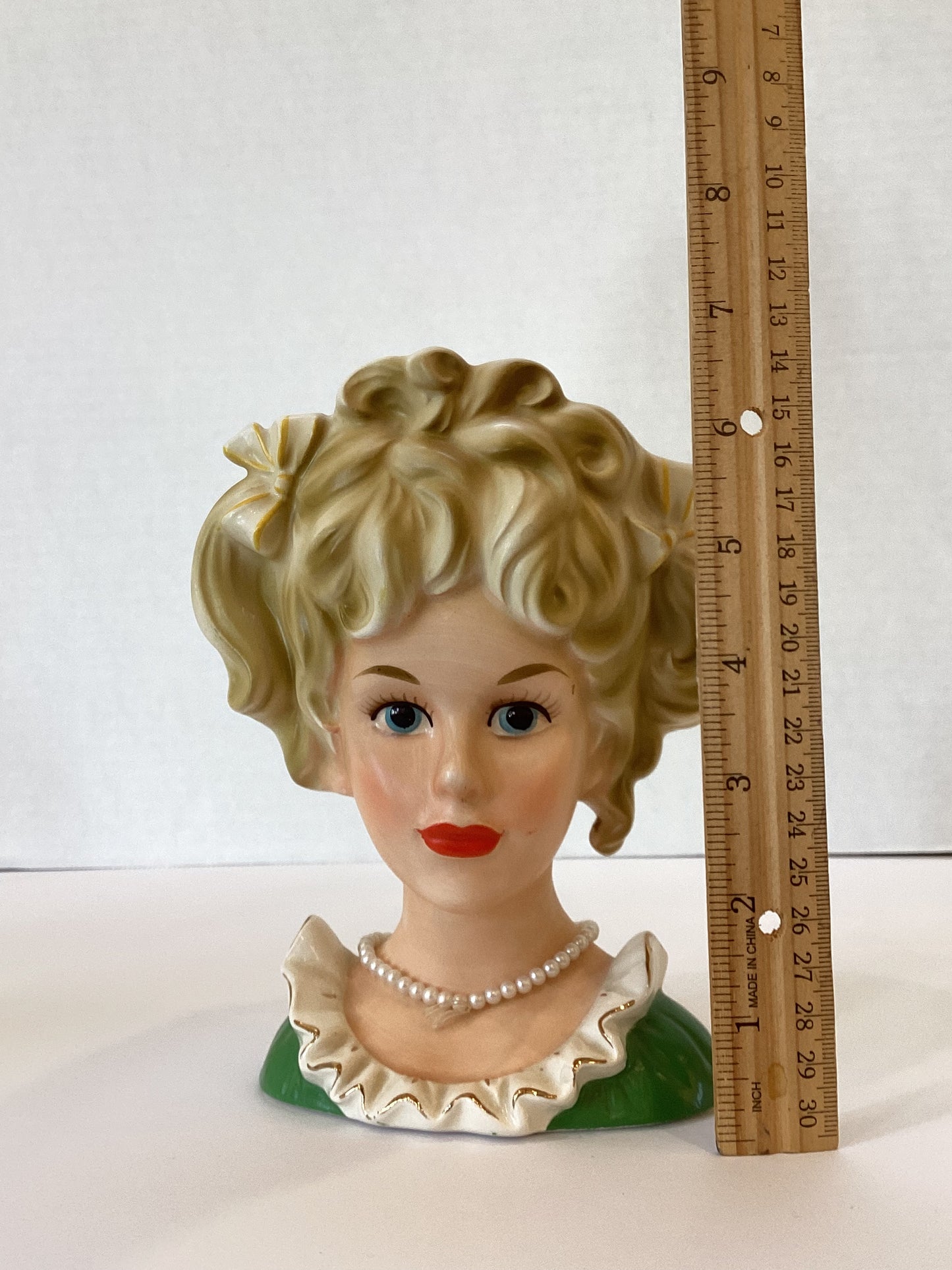 Pre - Order Custom Vintage Lady Head Vase - Beaded Tree