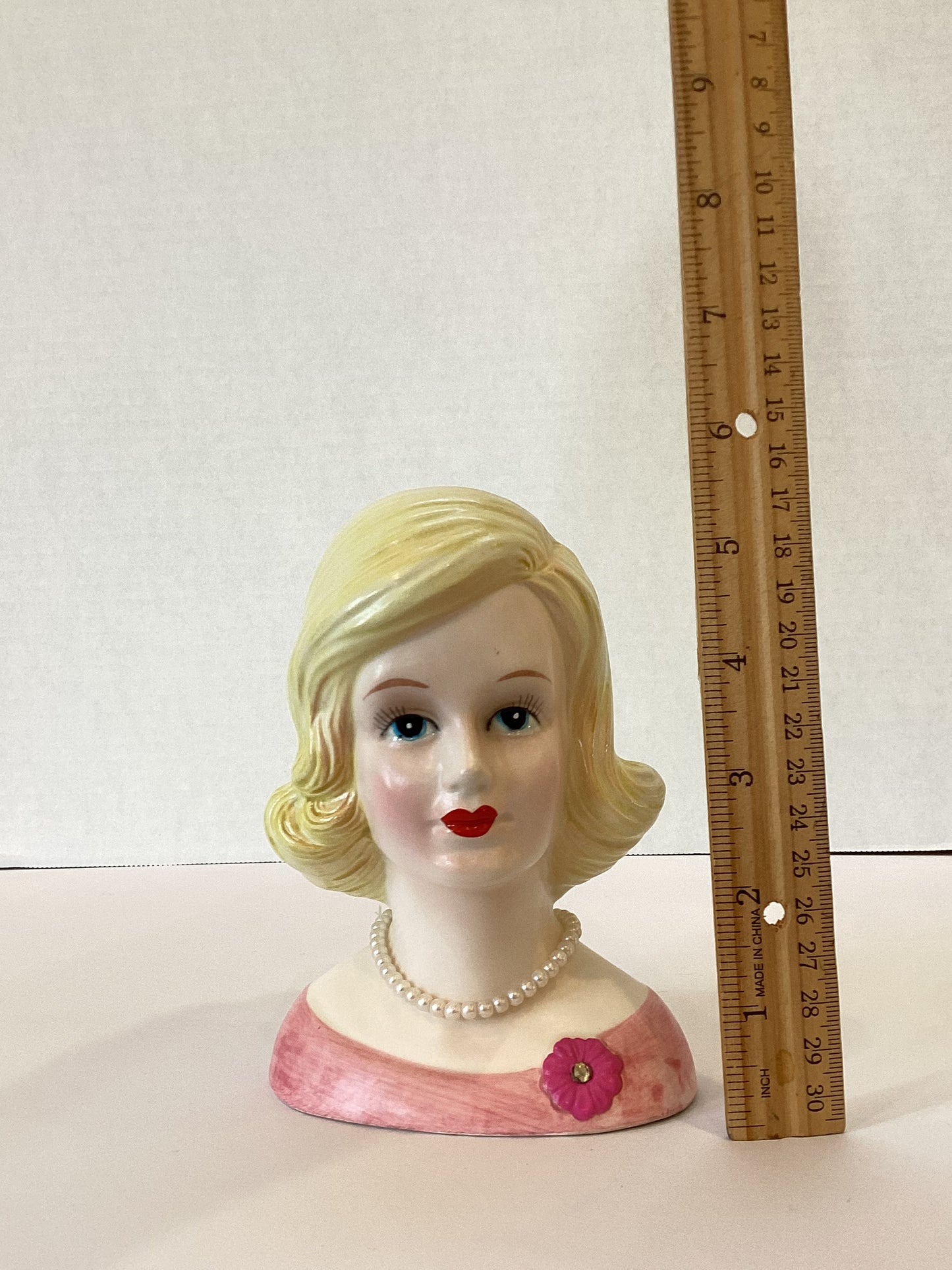 Pre Order - Custom Vintage Lady Head Vase - Beaded Tree
