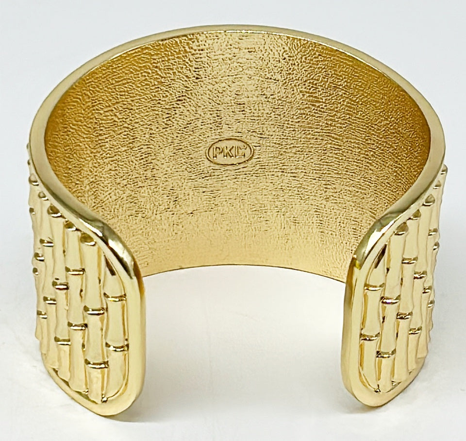 "The Lydia" - Statement Bamboo Cuff - Gold Plated Bamboo Cuff