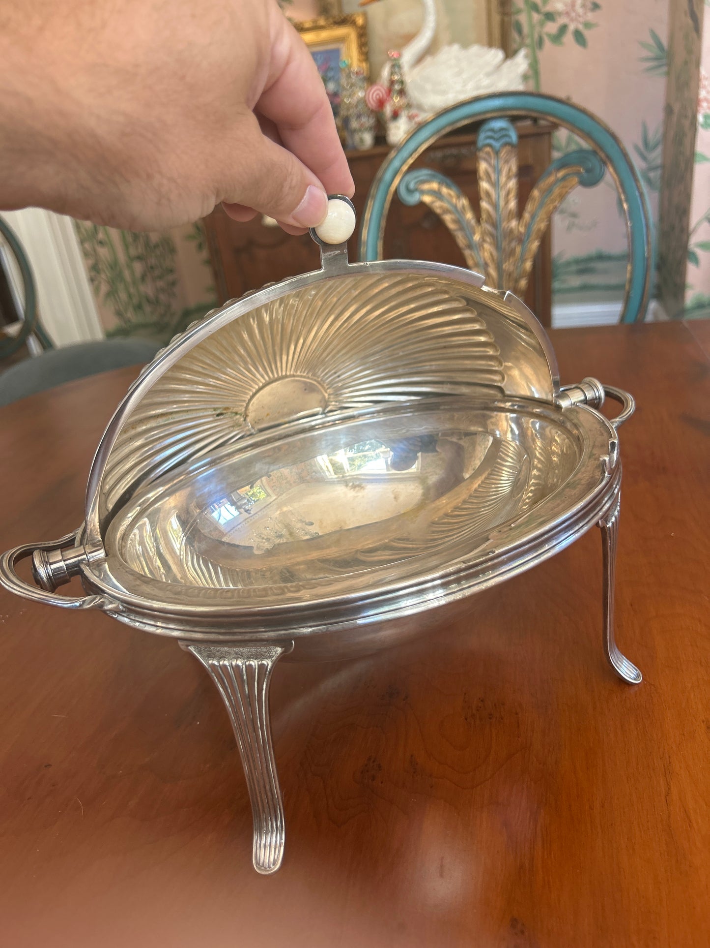 Silver Plated Food Warmer with Revolving Dome