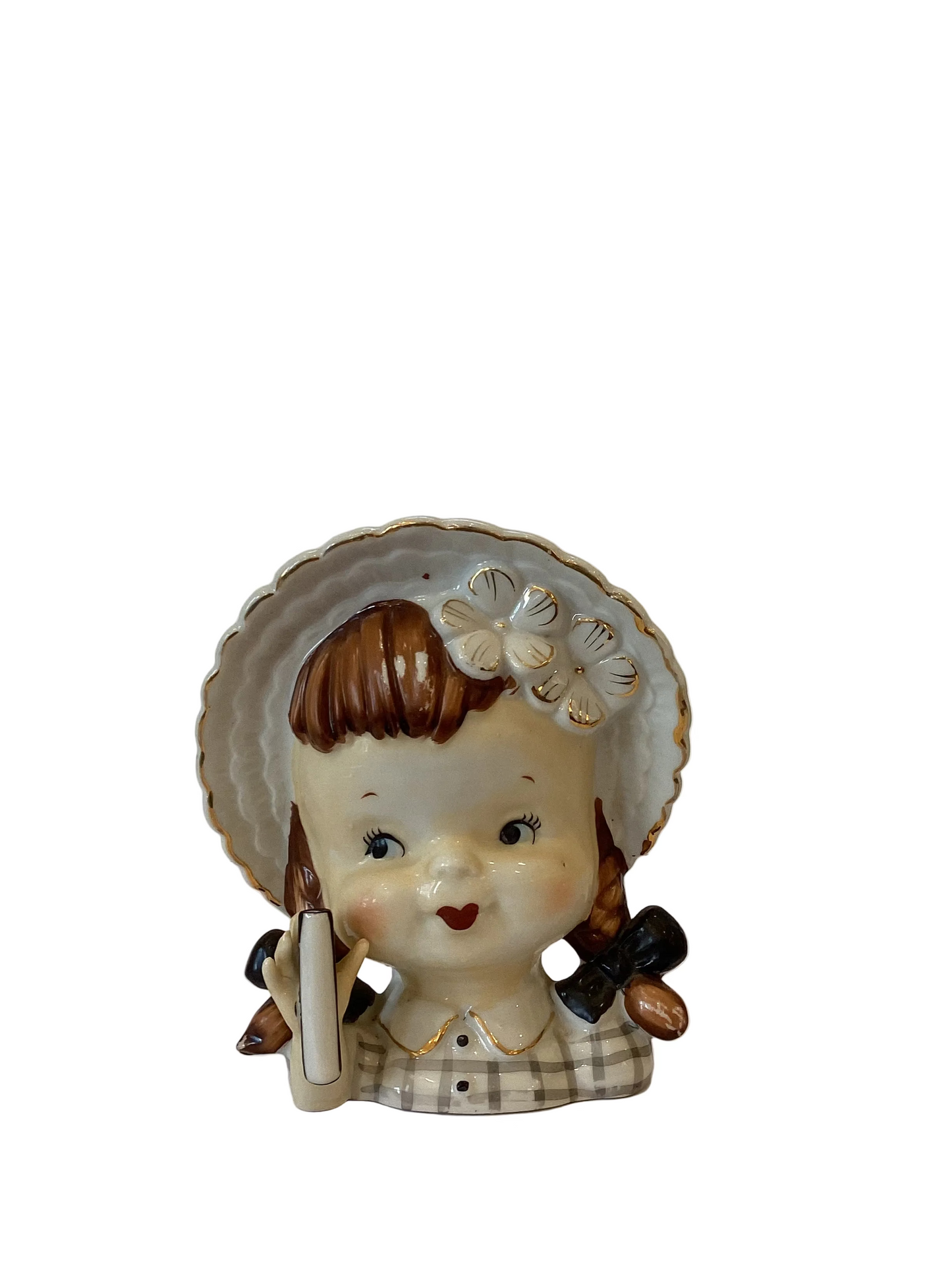Pre Order - Custom Vintage Lady Head Vase - Beaded Tree
