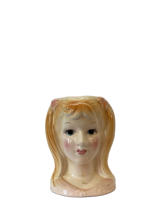 Pre Order - Custom Vintage Lady Head Vase - Beaded Tree
