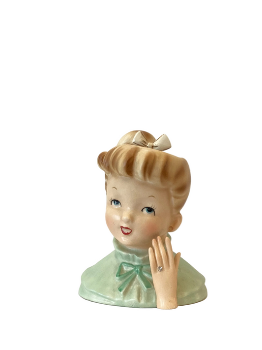 Pre Order - Custom Vintage Lady Head Vase - Beaded Tree