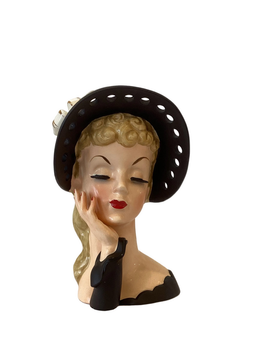 Pre Order - Custom Vintage Lady Head Vase - Beaded Tree