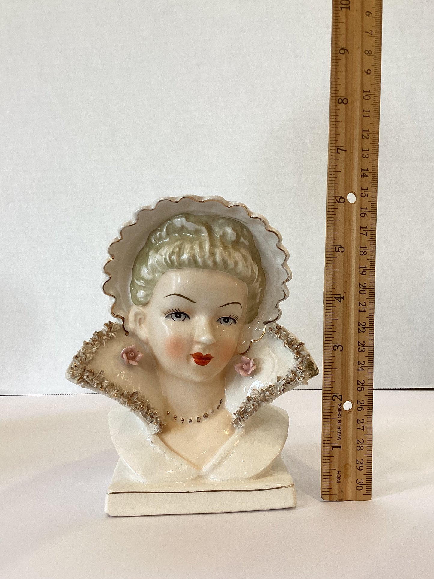 Pre Order - Custom Vintage Lady Head Vase - Beaded Tree