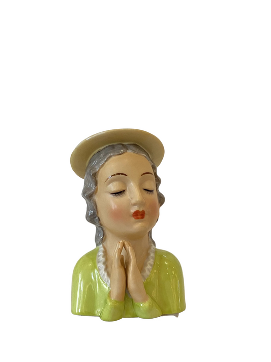 Pre Order - Custom Vintage Lady Head Vase - Beaded Tree