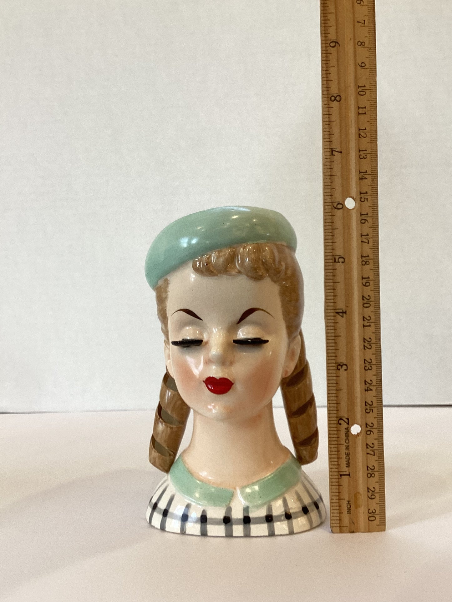 Pre Order  - Custom Vintage Lady Head Vase - Beaded Tree