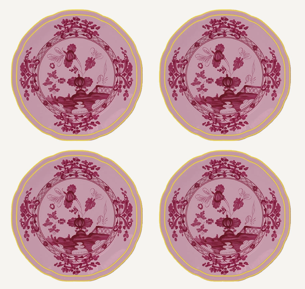 Pink Chinoiserie - Ceramic Plates - Set of 4